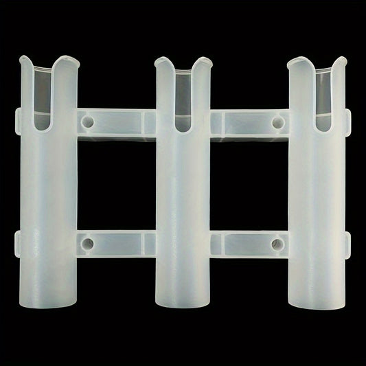 3-Tube Plastic Fishing Rod Rack Portable Pole Bracket for Boats and Kayaks