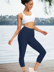 Honeycomb Butt Lifting Cropped Pants High Waist Yoga Workout Leggings
