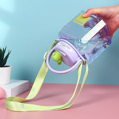 1200ml Square Belly Cup Portable Water Bottle Leakproof Large Capacity