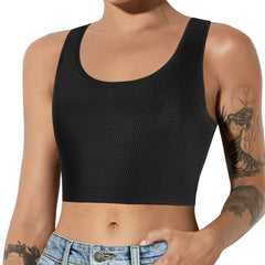 Breathable Sports Tank Top Round Neck Running Crop Top