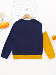 Boys Stylish Block CHANGE Letter Print Sweatshirt