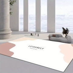 Contemporary Minimalist Area Rug Modern Non-slip TPR Base Soft Polyester Fiber