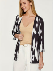 Tie Dye 3/4 Sleeve Cardigan Open Front Versatile Outerwear