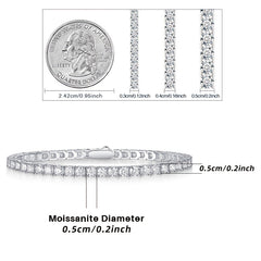 Moissanite Tennis Bracelet 925 Sterling Silver for Women Hip Hop Personality