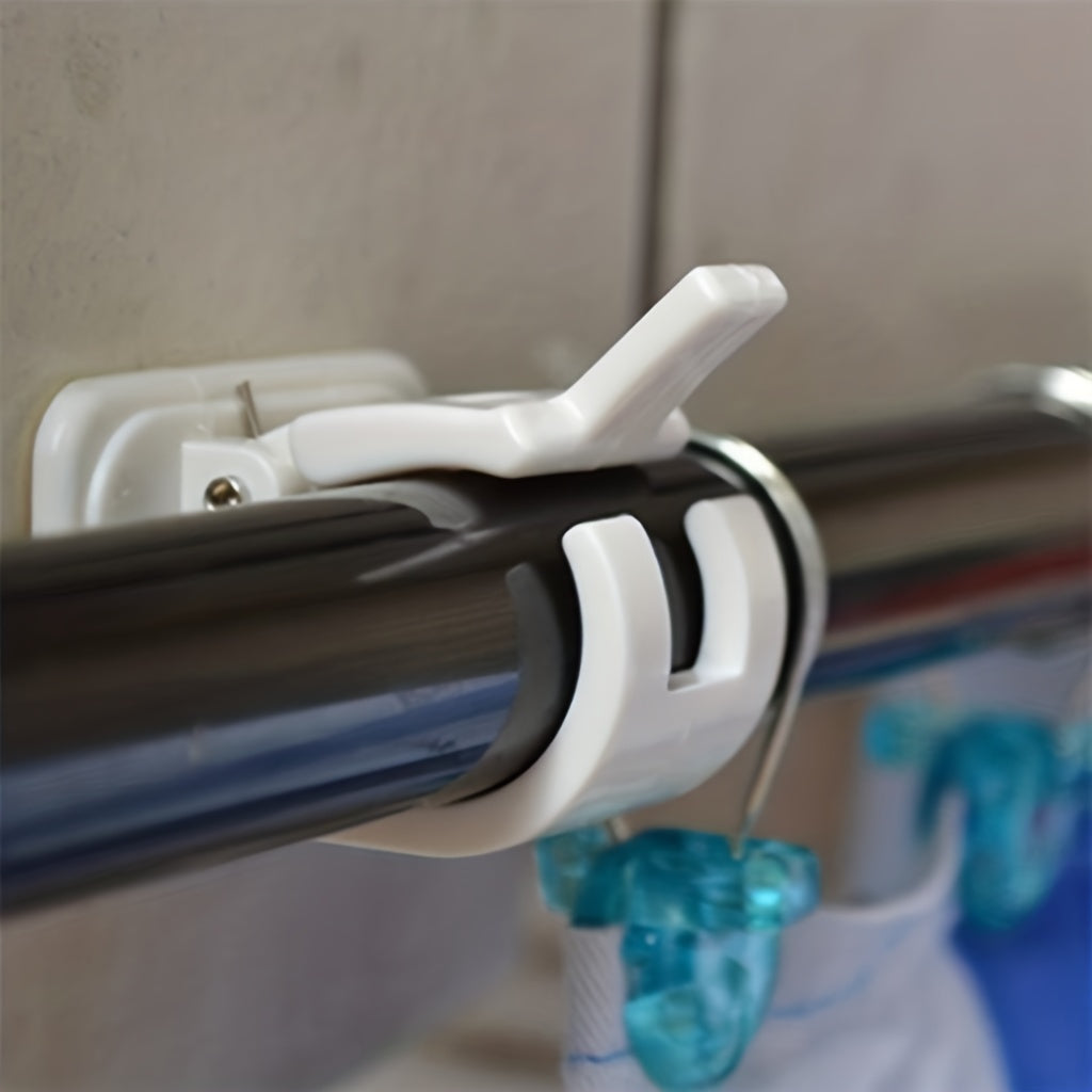 2pcs Bar Shaped Hanging Clips for Curtains Towels Bathroom Accessories