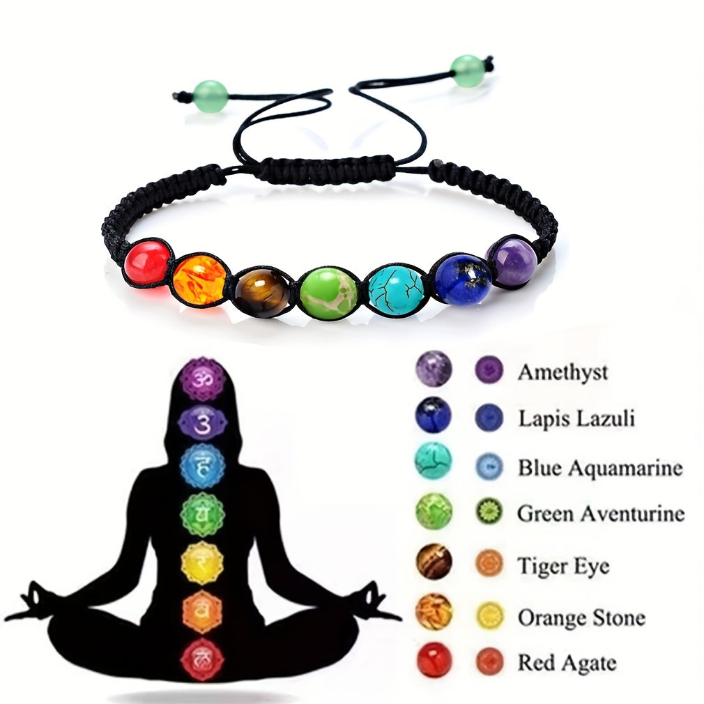 Chinese Style Beaded Bracelet Adjustable Hand Jewelry Natural Stone Braided Rope