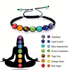 Chinese Style Beaded Bracelet Adjustable Hand Jewelry Natural Stone Braided Rope