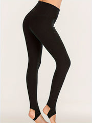 Women's High Waist Footless Yoga Leggings for Fitness and Workout