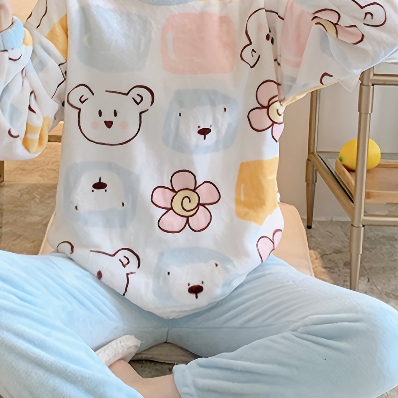 Warm & Bear Pattern Long Sleeve Pajamas