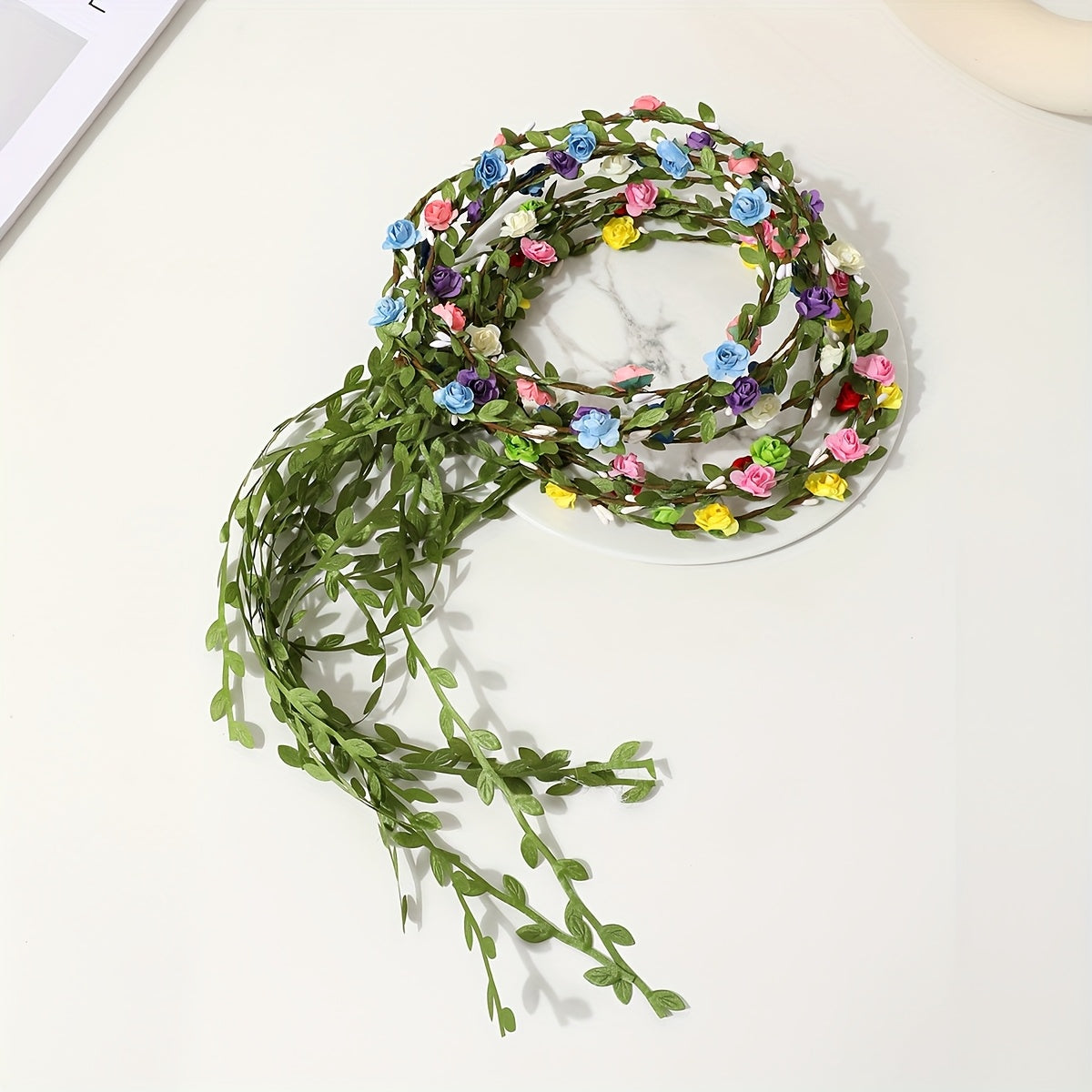 Set of 3 Bohemian Style Flower Crown Headbands - Festive Hair Accessories