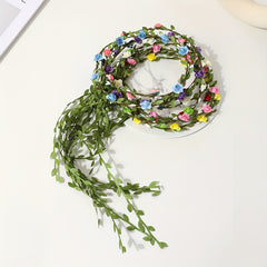 Set of 3 Bohemian Style Flower Crown Headbands - Festive Hair Accessories