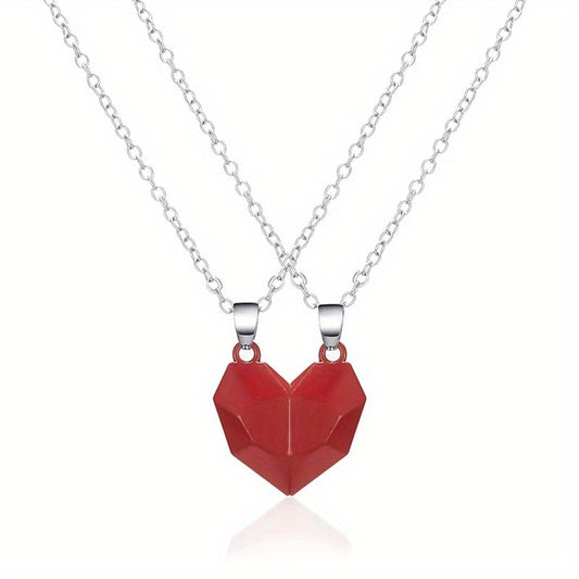 Magnet Heart Necklace Niche Gift Chain Men Women