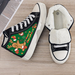 Gingerbread Print Plush Lined Chunky Sneakers