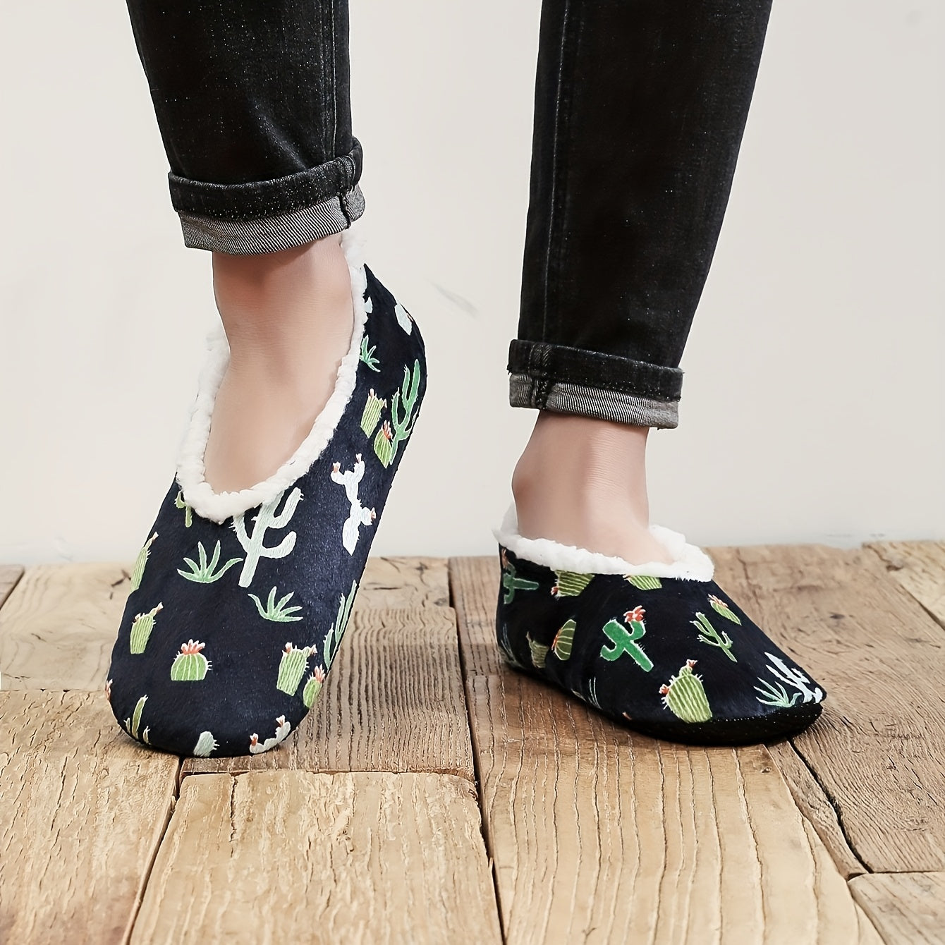 Cartoon Plant Cozy House Slippers Anti skid Slip on Shoes Indoor For Men