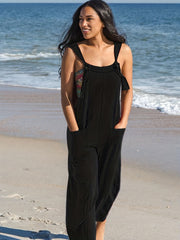 Backless Overall Jumpsuit Solid Wide Leg Jumpsuit