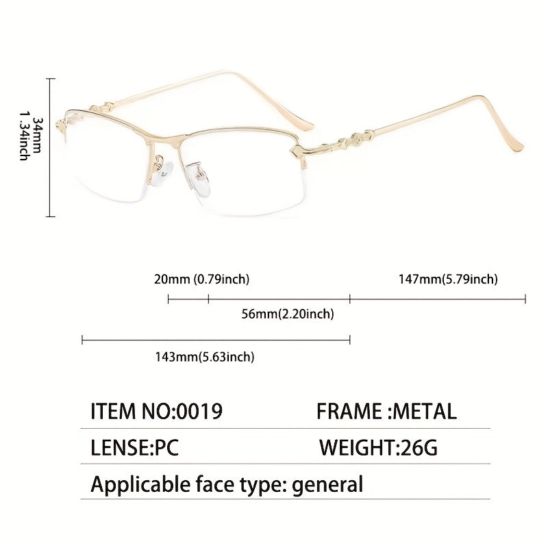 Golden Wire Half Frame Glasses for Men