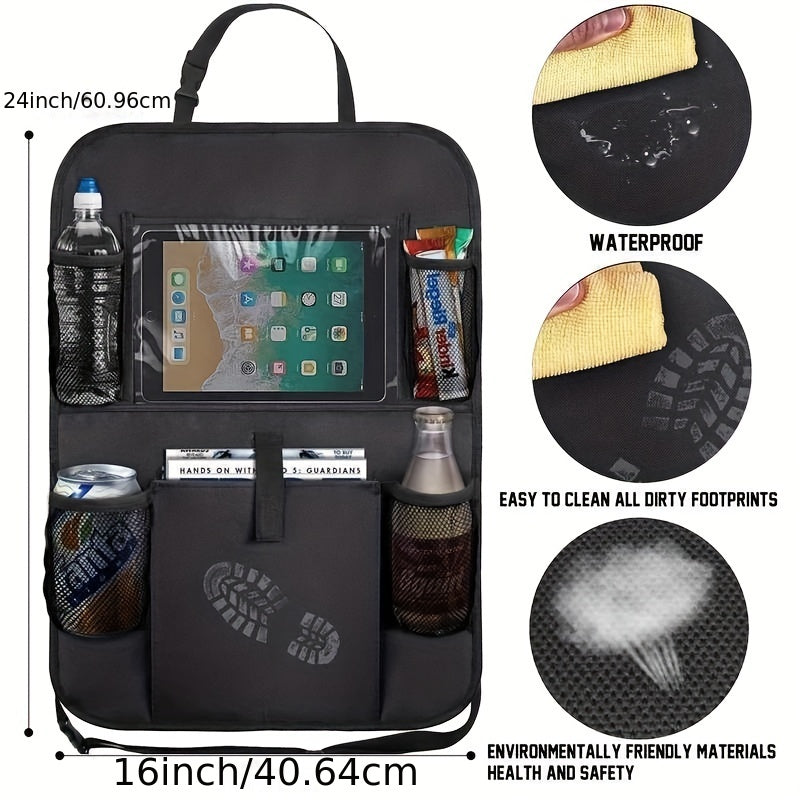 Car Backseat Hanging Organizer Waterproof Car Seat Protector Kick Mats