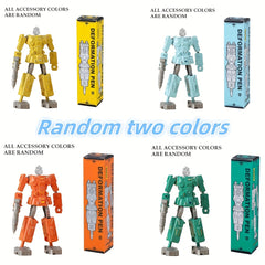 2pcs DIY Robot Pen Set Educational Toys Cyan/Orange/Yellow