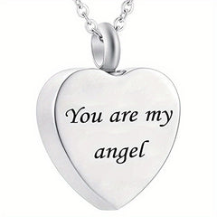 Heart Shaped Stainless Steel Cremation Urn Necklace for Pet Ashes