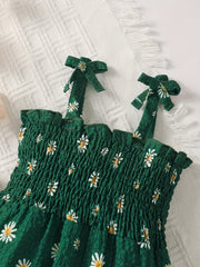 Baby Girls Off Shoulder Sleeveless Bib Pants Jumpsuit Headband Floral Printed