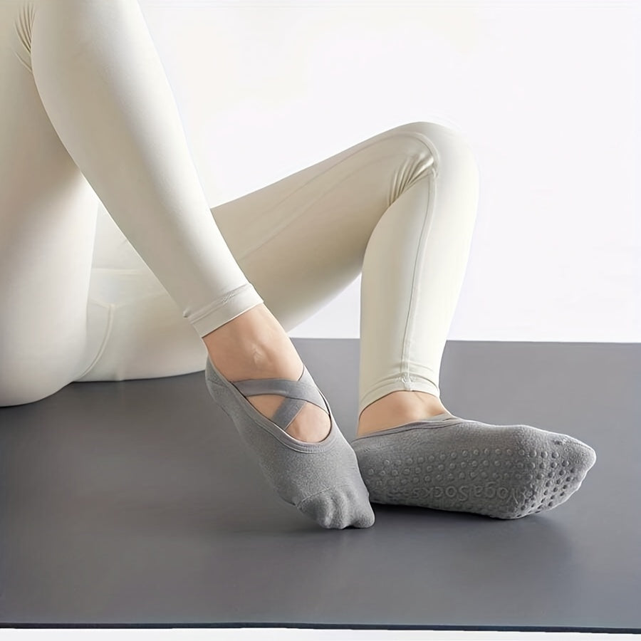 Women's Non Slip Yoga Socks Cross Strap Sports Socks