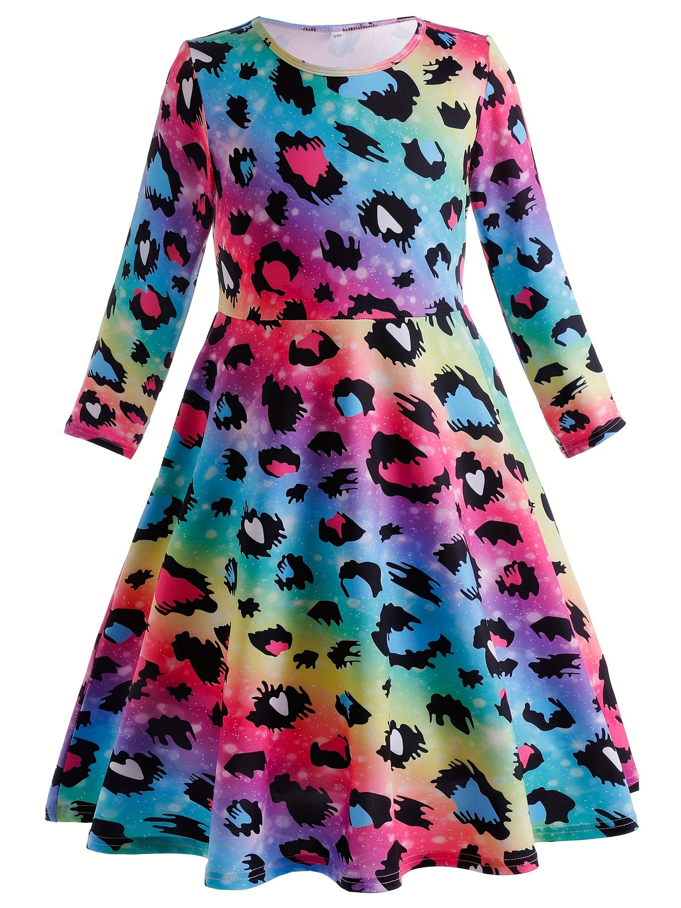 Leopard Print Long Sleeve Dress for Party
