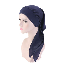 Women Flower Print Turban Cap Hair Wrap Head Scarf Pre Tied Headwear