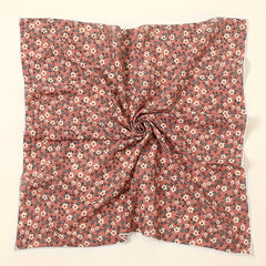 Floral Print Plain Bandana Solid Vintage Square Scarf Women Casual Neckerchief