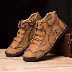 Men's Stitched High Top Boots Outdoor Walking Shoes