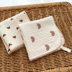 Baby Bib Cotton Gauze Small Square Towel With Lace Towel Bib