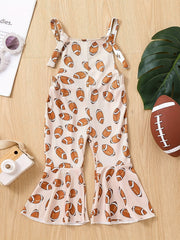 Baby Girls Rugby Graphic Print Overalls Clothes
