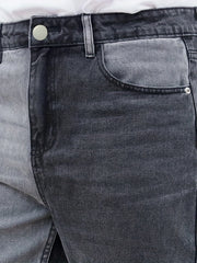 Men's Slim Patchwork Denim Pants for Spring