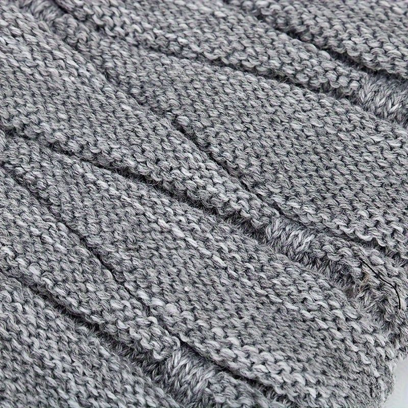 Winter Knitted Velvet Beanie Hat Warm Outdoor Pullover Cap