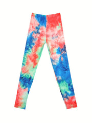 Ice Effect Tie Dyed Girl Leggings Graphic Tights Slim Pants Costume