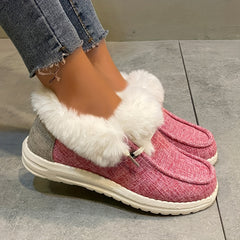 Women's Plush Lined Snow Boots Keep Warm Flat Loafers Shoes