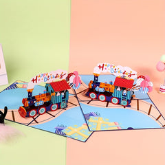 3D Birthday Train Greeting Card - Creative Birthday Gift