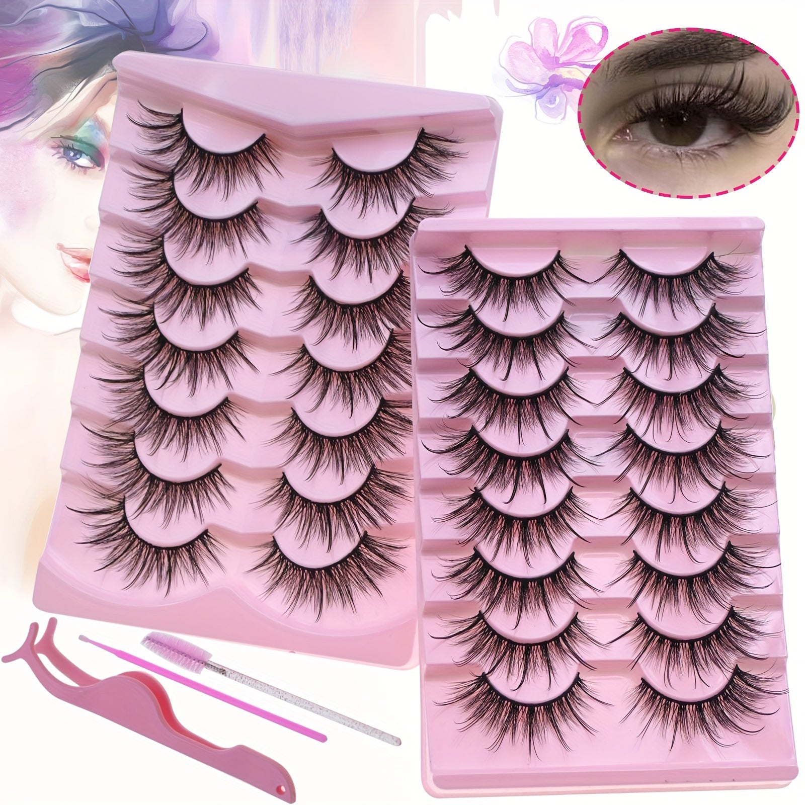 Faux Mink False Eyelashes Cat Eye Lashes 20mm