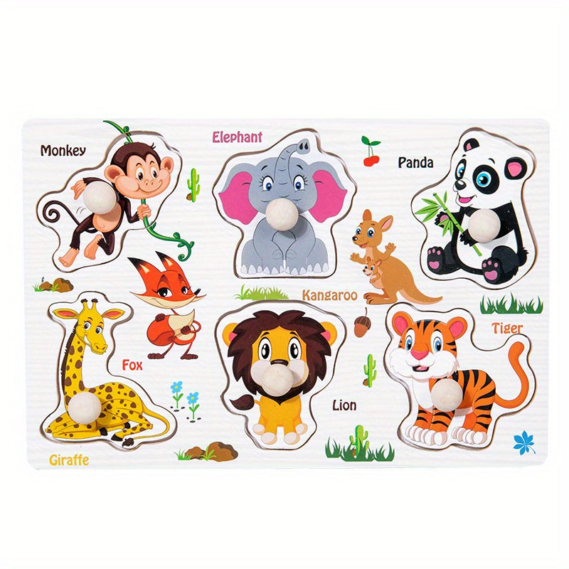 Wooden Hand Scratching Board Animal Cognitive Puzzle