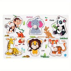 Wooden Hand Scratching Board Animal Cognitive Puzzle