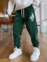 Wings Pattern Men's Drawstring Sweatpants Pocket Casual Comfy Jogger Pants