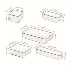 25pcs Transparent Compartment Boxes for Desktop Drawer Organization