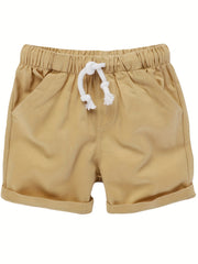 Boys Casual Shorts Drawstring Waist Kids Summer Clothes