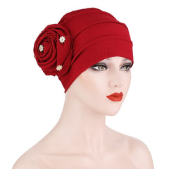 Ladies Pearl Bandana Hat Solid Beanie Valentines