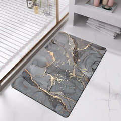 Marble Pattern Bath Rug Non Slip Quick Dry Bath Mat