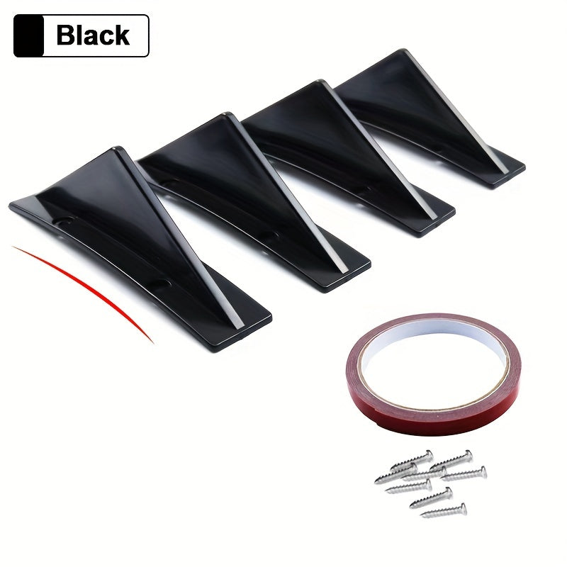4pcs Universal Car Rear Bumper Diffuser Spoiler ABS Anti-collision Lip