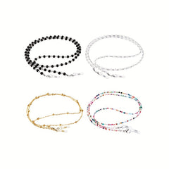 4pcs Beaded Glasses Chain Eyeglasses Lanyard Strap Face Covering Retainer