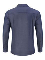 Men's Denim Stripe Lining Button Up Shirt