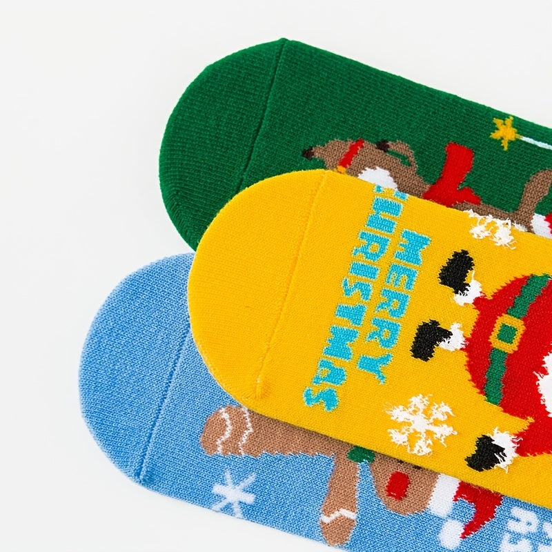 Kids Christmas Socks for Autumn/Winter Santa Claus Baby Cartoon Socks