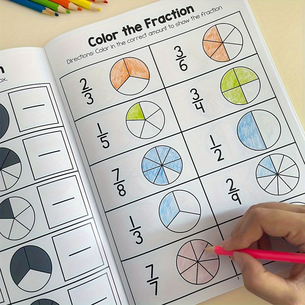 Math Practice Worksheets for Kids Learning Fractions