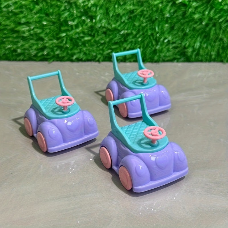 Mini Rolling Doll Cart in Pastel Purple & Teal